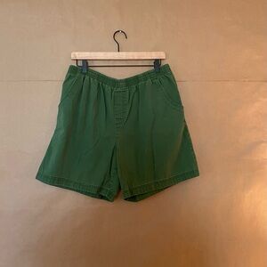 Dark green Basic Edition elastic waist shorts